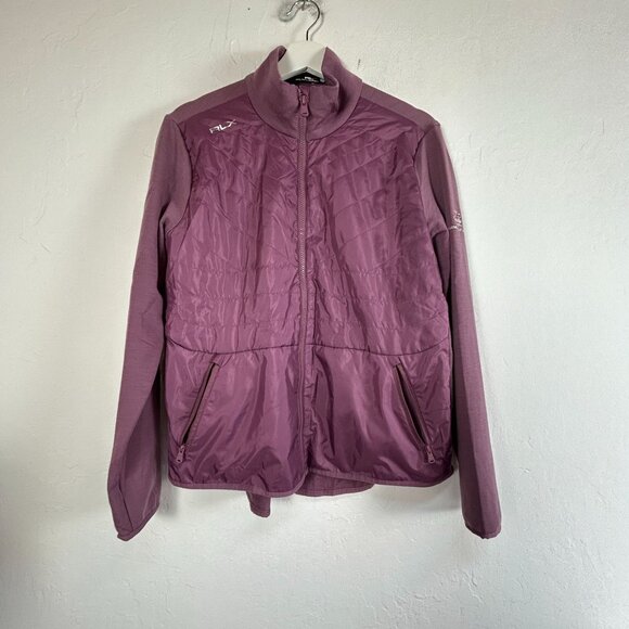 Ralph Lauren RLX Womens Hybrid Full-Zip Jacket Large Purple Full-Zip Lightweight - Picture 1 of 9